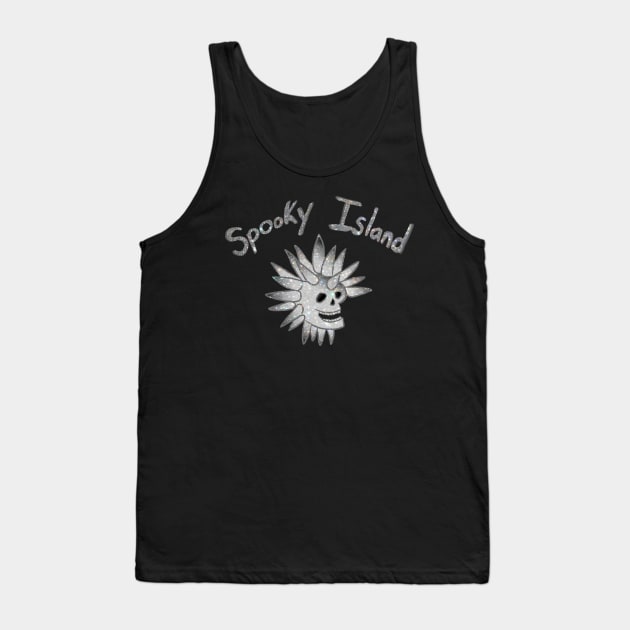 Spooky Island Skull Disco Ball Tank Top by RoserinArt